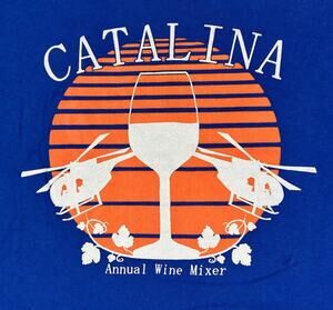Catalina Annual Wine Mixer T Shirt Men’s Sz L Blue Short Sleeve Step Brothers